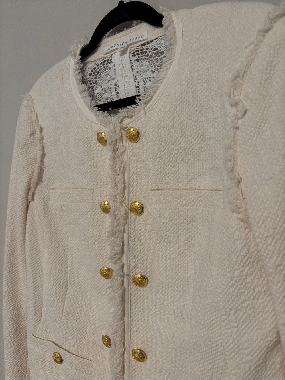 Veronica Beard Betsy Lace Back Tweed Jacket size 10 - Picture 4 of 6